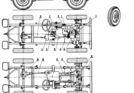 Willys Jeep - Виллис - чертежи, габариты, рисунки автомобиля