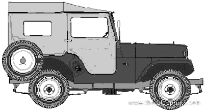 Willys Jeep CJ5 - Виллис - чертежи, габариты, рисунки автомобиля
