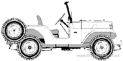 Willys Jeep CJ5 Universal - Виллис - чертежи, габариты, рисунки автомобиля