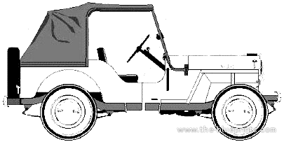 Willys Jeep DJ3A Recreational - Виллис - чертежи, габариты, рисунки автомобиля