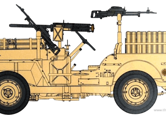 Willys Jeep MB SAS Desert Raider - Виллис - чертежи, габариты, рисунки автомобиля