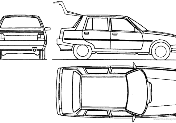 ZAZ 1103 Slavuta - ЗАЗ - чертежи, габариты, рисунки автомобиля