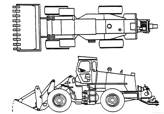 Allis Chalmers 645M Excavator - чертежи, габариты, рисунки автомобиля