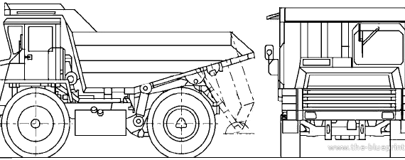 BeLAZ 7547 Dump Truck (2007) - чертежи, габариты, рисунки автомобиля
