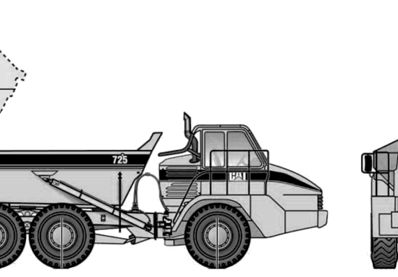 Caterpillar 725 - drawings, dimensions, pictures of the car