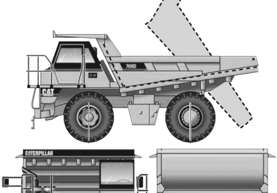 Caterpillar 769D Off Highway Truck - drawings, dimensions, pictures of the car