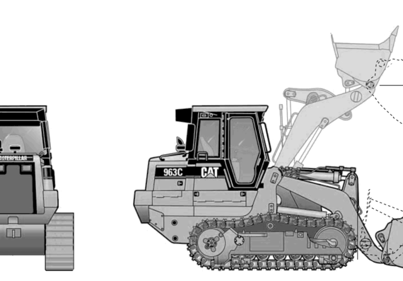 Caterpillar 963C - drawings, dimensions, pictures of the car