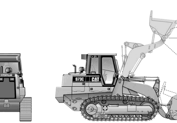 Caterpillar 973C - drawings, dimensions, pictures of the car