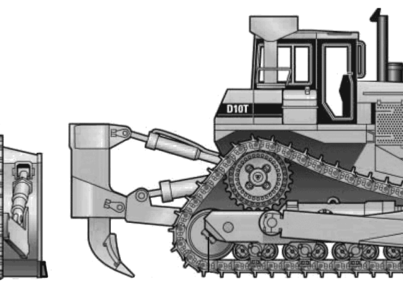 Caterpillar D10T - drawings, dimensions, figures of the car