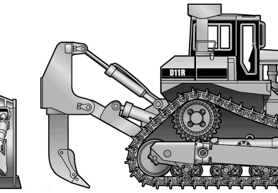 Caterpillar D11R - drawings, dimensions, pictures of the car