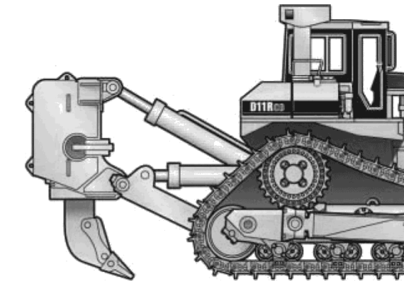 Caterpillar D11R CD - drawings, dimensions, pictures of the car