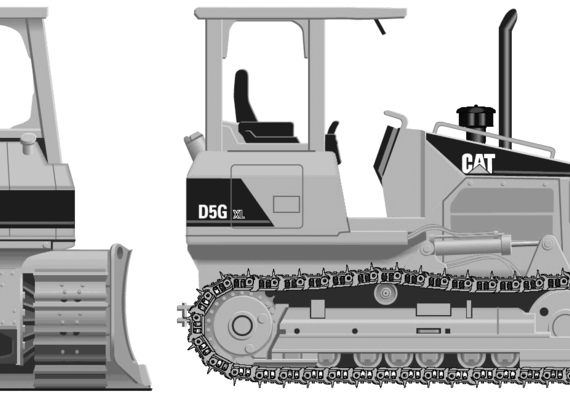 Caterpillar D5G XL - drawings, dimensions, pictures of the car