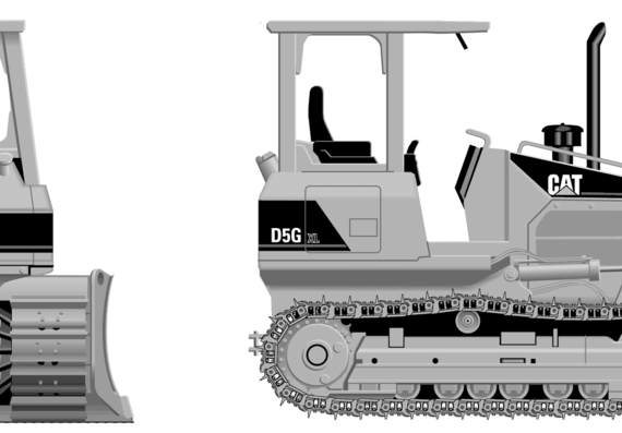 Caterpillar D5G XL2 - drawings, dimensions, pictures of the car