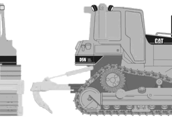 Caterpillar D5N XL - drawings, dimensions, pictures of the car