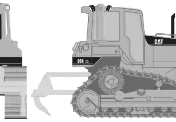 Caterpillar D6N XL - drawings, dimensions, pictures of the car