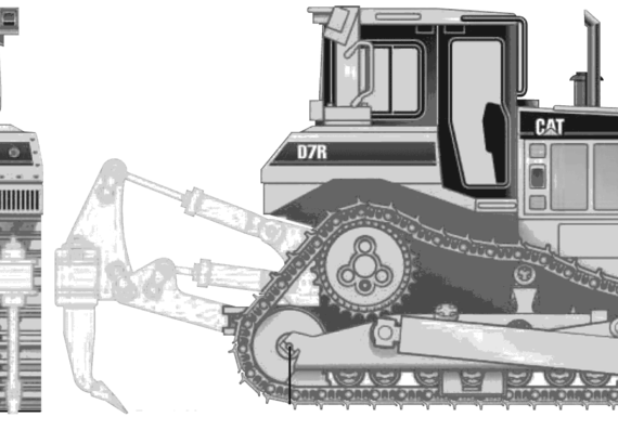Caterpillar D7R - drawings, dimensions, pictures of the car