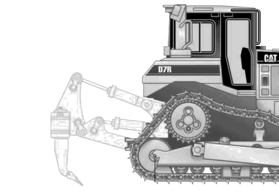 Caterpillar D7R II3 - drawings, dimensions, pictures of the car