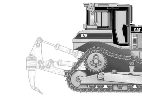 Caterpillar D7R II XR3 - drawings, dimensions, pictures of the car