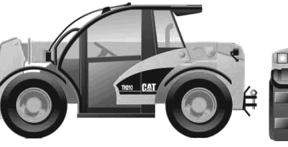 Caterpillar TH210 Telehandler - чертежи, габариты, рисунки автомобиля