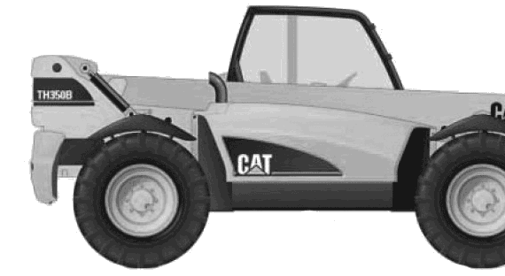 Caterpillar TH350B Telehandler - чертежи, габариты, рисунки автомобиля