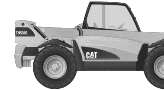 Caterpillar TH560B Telehandler - чертежи, габариты, рисунки автомобиля