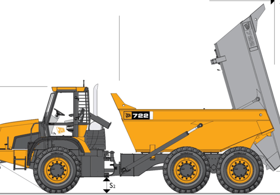 JCB 722 - drawings, dimensions, figures of the car