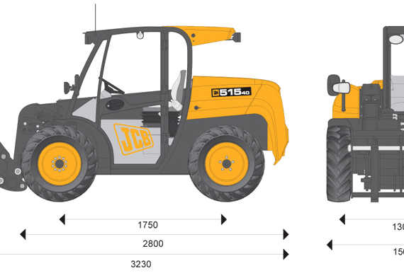 JCB Agricultural Telescopic Handler 515-40 - drawings, dimensions, pictures of the car