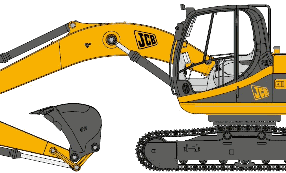 JCB JS160 - чертежи, габариты, рисунки автомобиля