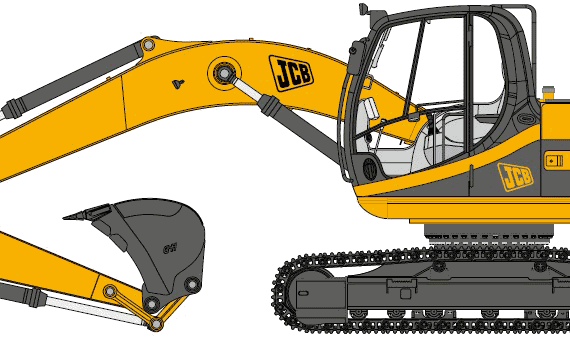 JCB JS180 - чертежи, габариты, рисунки автомобиля
