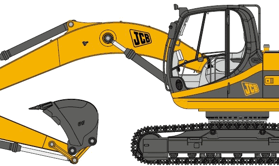 JCB JS190 - чертежи, габариты, рисунки автомобиля
