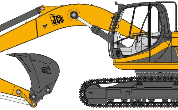 JCB JS200 - чертежи, габариты, рисунки автомобиля