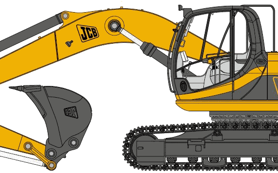 JCB JS210LC - drawings, dimensions, figures of the car