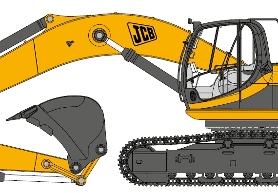 JCB JS260 - чертежи, габариты, рисунки автомобиля
