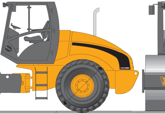 JCB Vibromax 168D - drawings, dimensions, figures of the car