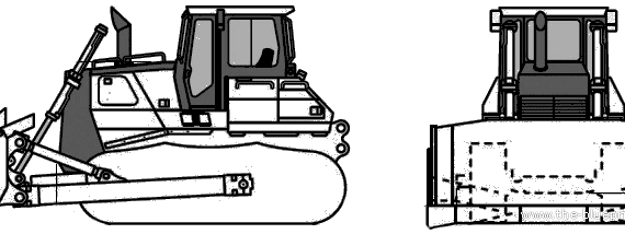John Deere 1050C Crawler Dozer - чертежи, габариты, рисунки автомобиля