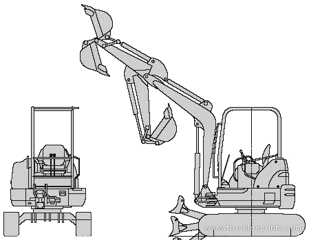 John Deere 172TZ Excavator - чертежи, габариты, рисунки автомобиля