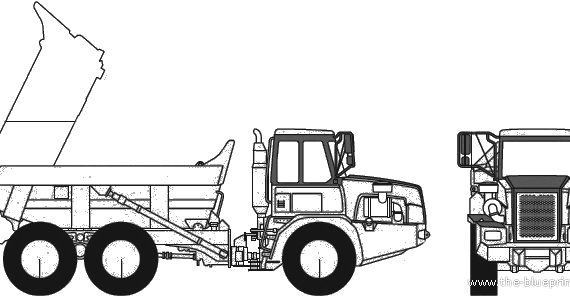 John Deere 250D Articulated Dump Truck - чертежи, габариты, рисунки автомобиля