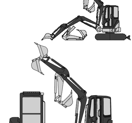 John Deere 35D Excavator - чертежи, габариты, рисунки автомобиля