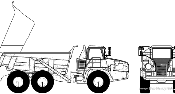 John Deere 400D Articulated Dump Truck - чертежи, габариты, рисунки автомобиля