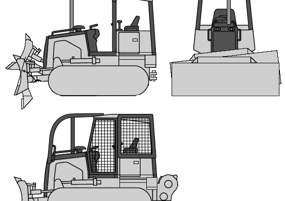 John Deere 450J Crawler Dozer - чертежи, габариты, рисунки автомобиля