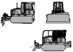 John Deere 700J Crawler Dozer - чертежи, габариты, рисунки автомобиля