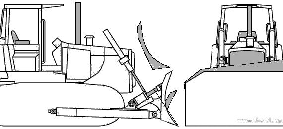 John Deere 750C Crawler Dozer - чертежи, габариты, рисунки автомобиля