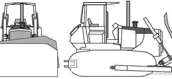 John Deere 850C Crawler Dozer - чертежи, габариты, рисунки автомобиля