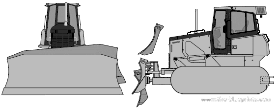 John Deere 850J Crawler Dozer - чертежи, габариты, рисунки автомобиля