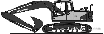 Volvo Excavator - чертежи, габариты, рисунки автомобиля