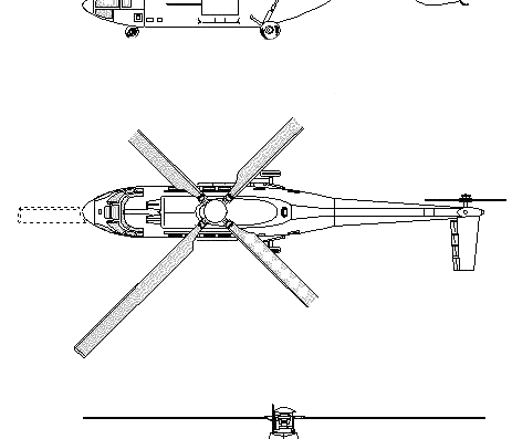 Вертолет Aerospatiale AS 532 Cougar - чертежи, габариты, рисунки