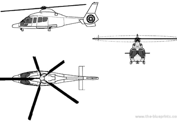 Вертолет Aerospatiale HH-65A Dauphin - чертежи, габариты, рисунки