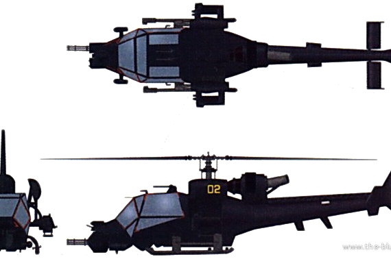 Вертолет Aerospatiale SA.342 Gazelle - чертежи, габариты, рисунки