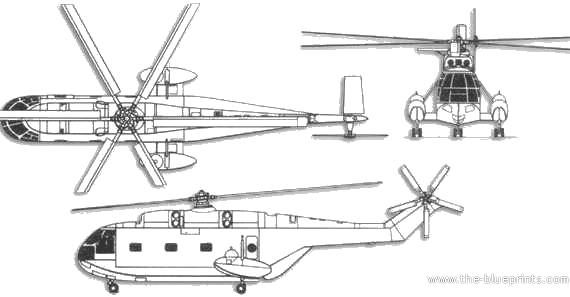 Вертолет Aerospatiale SA 321G Super Frelon - чертежи, габариты, рисунки
