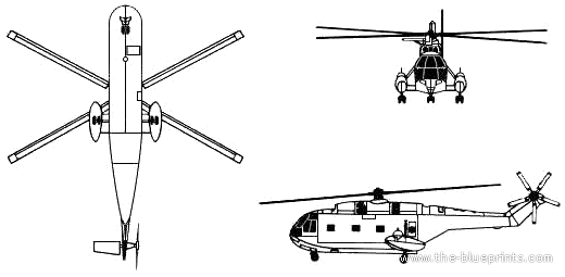 Aerospatiale SA 321 Super Frelon helicopter - drawings, dimensions, pictures